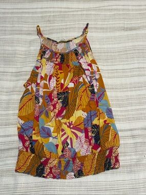 C&C California Multicolor Leaf-Print Tank Top